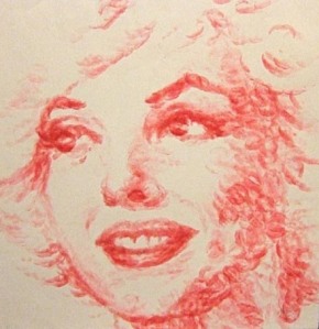 Marilyn Monroe: retrato feito só de beijos de batom na tela